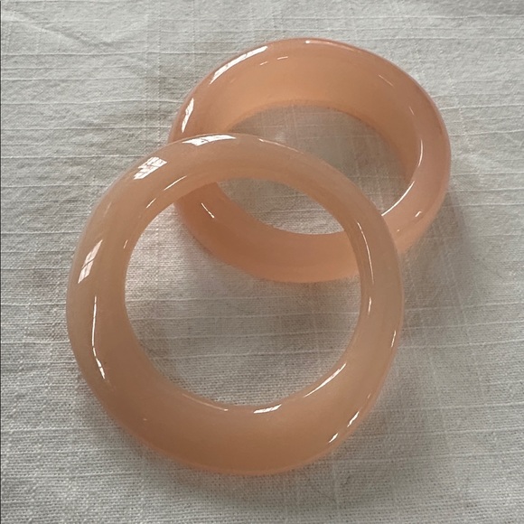 Sézane Luca Ice Pink Resin Bangles Set Of 2 French Chic - Picture 3 of 8